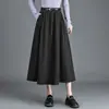 Nova Saia Plaid Literária Retrô Outono 2025 Feminina Cintura Alta Slim Linha A Comprimento Médio Casual Rodada
