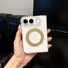Adecuado para iPhone Duo: Funda de teléfono transparente con soporte magnético de 360 grados, cubierta abatible Apple Duo, nuevo diseño anticaídas