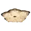 Lámpara de Techo para Dormitorio Estilo Wabi-Sabi Vintage con Pan de Oro, Lujoso Diseño Floral Protector de Ojos, Luz de Techo Retro de Resina para Dormitorio Principal