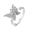 Anillo Giratorio de Mariposa Dorada de Moda y Lujoso con Zircón Juego para Mujer Diseño Personalizado Fabricante de Joyería en Stock Lujo Ligero