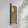 Señales Acrílicas para Baños de Hombres y Mujeres con Diseño de Madera, Señales de Baño de Doble Cara, Señales para Puertas de Inodoro
