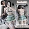Lin Lin Ting Lencería Sexy Uniforme de Deseo Puro Femenino Tentación Traje de Falda a Cuadros Sexy de Tres Puntos 2462