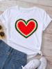 2025 Nueva Exportación Camisetas de Manga Corta Tops Cuello Redondo Estampado de Patrón de Frutas Mangas Cortas