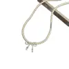 Collar de Cristal Transparente con Perlas y Lazo, Lujo Ligero de Gama Alta para Mujer, Gargantilla de Diseño Nicho, Cadena Versátil para Clavícula