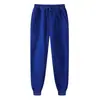 Pantalones largos casuales para hombre de comercio exterior Amazon Wish transfronterizos, forrados de polar, engrosados, de color liso, pantalones de chándal, pantalones deportivos, forrados de polar para abrigar