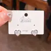Nuevos Pendientes Elegantes Simples Naturales de Corazón de Nácar y Circonita de Aguja Plateada para Mujer Estilo Coreano Pendientes Pequeños Frescos de Alta Gama
