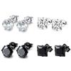 Moda coreana fresca Zirconio cuadrado acero de titanio aguja fina aretes femeninos Taobao Amazon wish suministro de joyería transfronterizo