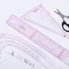 Régua Multifuncional Transfronteiriça para Alfaiataria, Ferramenta de Costura Triângulo para Desenho Manual, Régua Transparente para Corte de Roupas