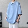 2025 Verano Nuevo Talla Grande Fresca Manga Corta Floral Camisa Polo Estilo Japonés Simple Suelta Manga Tres Cuartos Camiseta Casual