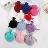 Bolsa de franela de calabaza de 7 x 9 pulgadas con cordón, pequeña bolsa de franela para joyería, bolsa de calabaza para joyería, bolsa de punto