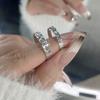 Anillo de plata esterlina s925 hielo roto femenino diseño nicho personalidad de alta gama anillo de pareja moda versátil abierto anillo de hombre