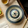 Gaiwan Doméstico de Cerâmica Pintado à Mão Conjunto de Chá Kung Fu Tigela de Chá Cabaça de Erudito com Esmalte Caramelo e Camélia Índigo