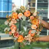 Corona de otoño con calabazas y peonías artificiales, decoración de vid de plástico, guirnalda para colgar en la pared para Acción de Gracias, Festival de la Cosecha y fiestas navideñas