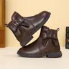 Botines Cortos para Niñas Botas Infantiles 2026 Otoño/Invierno Nueva Moda Botas de Princesa para Niños Mayores Botas de Piel Versátiles Casuales para Niñas