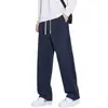 Pantalones Largos Casuales de Pierna Recta Espesos con Felpa, Estilo Nuevo Otoño e Invierno para Hombre, Negocios Casual, Cálidos y Amigables con la Piel, Espiga, Venta al por Mayor