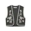 Atacado de Vestuário Feminino para Comércio Exterior Pronto de Fábrica Moda Casual Sem Mangas Bordado Colete Colete Primavera 2025