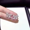 Pendientes de Lazada Completamente Incrustados con Diamantes de Cao Shi, los Más Vendidos para Mujer, Accesorios Exquisitos y de Estilo Dulce, Pendientes Versátiles con Circonita Microincrustada