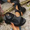 Sandálias Tecidas de Solado Grosso Tamanho Grande 2026 Novo Estilo de Verão Plataforma Romana Europeia e Americana Casual Atacado Sapatos Confortáveis com Solado Macio