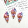 Bolo de Sorvete Menina Ímã de Geladeira Acrílico Acessórios para Joias DIY Grampo de Cabelo Infantil Patch Elementos de Desenho Animado
