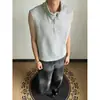 Chaleco deportivo de media cremallera estilo americano para hombre, nuevo modelo de verano, elegante y sofisticado, camiseta sin mangas casual de corte holgado