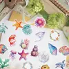50 Pegatinas de Graffiti de Vida Marina en Acuarela de Dibujos Animados, Pegatinas Impermeables para Decoración de Diarios y Maletas DIY