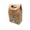 Caja de dulces navideños transfronteriza nueva bolsa de papel de copo de nieve de papel Kraft caja de dulces embalaje portátil bolsa de regalo para dulces al por mayor