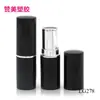 Material de labial DIY tubo negro nuevo anillo plateado tubo vacío de labial carcasa redonda para labial material de empaque cosmético LG278