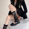 Calcetines Verticales con Lazo de Cinta Blanca Calcetines para Pantorrilla Manga Protectora Solar para Mujer Calcetines para Apilar Primavera Doble Propósito JK Universitario