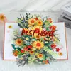 Nueva Tarjeta de Felicitación Creativa 3D Pop-Up para el Día de San Valentín con Portada Naranja y Girasol Giratorio, Regalo para Maestros, Venta al por Mayor Transfronteriza