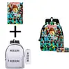 Atacado do Fabricante Mochila Escolar Conjunto de Três Peças D-Made Mochila de Estudante Mochila Estampada Transfronteiriça Mochila de Anime Casual e Versátil