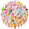 50 Pegatinas de Cono Coloridas, Estilo Ins Verano Cono Chocolate Helado Lindas Pegatinas de Graffiti