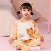 Pijama infantil al por mayor de primavera y otoño del Sudeste Asiático para niños y niñas, bebé de manga larga para el hogar, conjunto de ropa fina de verano para aire acondicionado