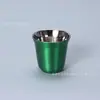 Taza pequeña de acero inoxidable 304 transfronteriza, mini taza de café, taza de café de doble capa de acero inoxidable para el hogar, regalo, venta al por mayor