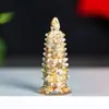 "Ornaments da Torre Wenchang de Cristal Natural Preenchidos com Resina" Mesa Estudo Resina Cristal Torre Wenchang