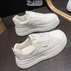 Piel de Vaca de Primera Capa Suela Gruesa Con Cordones Zapatos Blancos Zapatos de Mujer Con Terciopelo Cálido Zapatos de Algodón Segundos Zapatos Deportivos Casuales Zapatos de Plataforma para Mujer