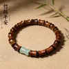 Pulsera DIY de cuentas de palo de rosa negro y sándalo verde, simbolizando crecimiento continuo y prosperidad, adecuada para hombres y mujeres, venta al por mayor para fines religiosos y decorativos