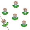 Pétalos de tulipán de vidrio con degradado colorido, hojas de flores, material de cuentas para bricolaje, pulseras, pendientes, accesorios de joyería