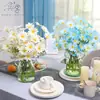 Flores Artificiales de Margarita Pequeña Manzanilla Ramo Accesorios para Fotografía Decoración de Picnic Flores de Seda Mesa de Comedor Arreglo de Flores Artificiales Arreglo Floral