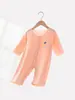 Mameluco de Verano 7A de Manga Larga tipo Seda para Niños y Niñas, Ropa con Aire Acondicionado, Pelele Sin Costuras de Manga 7/8 para Recién Nacidos