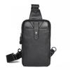 Bolso de pecho para hombre, de piel auténtica, moderno, informal, combinable, multifuncional, impermeable y resistente al desgaste.