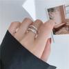 Anillo de Cadena de Sonrisa para Mujer Coreano Dongdaemun Anillo para Dedo Índice Cola Anillo de Dedo Índice Anillo de Cola S925 Chapado en Plata Moda Elegante Simple Ins