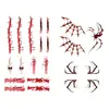 Combinación de Pegatinas de Tatuaje con Elementos de Horror Sangriento de Halloween Transfronterizo, Maquillaje de Miedo y Divertido, Estilo Atmosférico, Estilo Cos