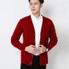 Nuevo Cárdigan de Punto de Cuello en V Casual de Negocios para Hombre de Otoño e Invierno 2025 Transfronterizo, Tops de Manga Larga Holgados de Talla Grande para Hombre