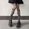 Meias brancas leitosas verão feminino fino arco japonês puro desejo estilo pérola nicho design Lolita meia-calça