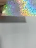 Papel de Fundo Holográfico de Flash Duplo com Dourado Escovado a Laser, Branco e Prata Glitter Refletivo