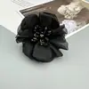 Flores de Gasa al por Mayor de 8 cm Accesorios para el Cabello de Niños Flor Grande con Pedrería de Epoxy Cosida a Mano Flor Decorativa Grande para Vestido de Novia Ramillete