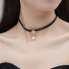 Collar de perlas Bamang Star para mujer, gargantilla con correa para el cuello, collar corto con cadena de clavícula negra, nueva moda 2025