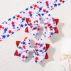 Amazon Conjunto de Presilhas de Cabelo com Laço para Crianças Dia da Independência Americana Conjunto de Acessórios de Cabelo Estrela e Listras Acessórios de Cabelo Fofos para Bebê