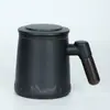 Taza de Cerámica Oficina Taza de Separación de Té con Tapa y Mango de Madera Taza de Agua Taza de Té Regalo Elegancia del Té Día del Maestro