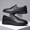 Sapatos de Couro, Sapatos Casuais Simples, Sapatos Masculinos, Solas Macias, Antiderrapantes, Resistentes ao Desgaste, Sapatos Beanie, Sapatos de Couro para Negócios, Sapatos Slip-On Preguiçoso para Homens